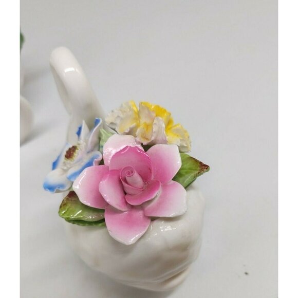 Vintage Royal Stratford Bone China Floral Swan & Basket 1970's - Picture 11 of 12